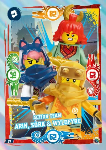 NINJAGO Trading Card Game (German) Series 9 - # 81 Action Team Arin, Sora & Wyldfyre