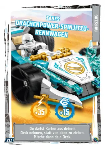 NINJAGO Trading Card Game (German) Series 9 - # 211 Zanes Drachenpower-Spinjitzu-Rennwagen