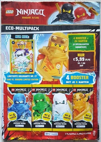 NINJAGO Trading Card Game (German) Series 9 - Eco-multipack (with # LE27 Zane vs. Dorama Limited Edition)