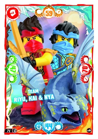 NINJAGO Trading Card Game (German) Series 10 - # 71 Team Riyu, Kai & Nya