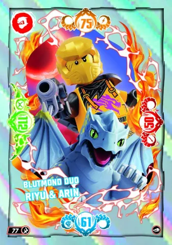 NINJAGO Trading Card Game (German) Series 10 - # 77 Blutmond Duo Riyu & Arin
