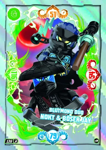 NINJAGO Trading Card Game (German) Series 10 - # 136 Blutmond Duo Nokt & Böser Jay