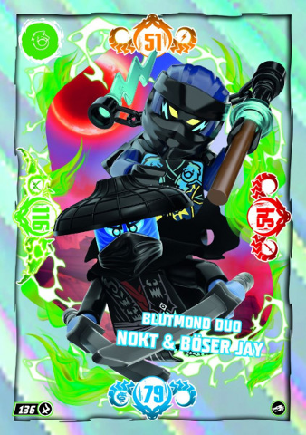 NINJAGO Trading Card Game (German) Series 10 - # 136 Blutmond Duo Nokt & Böser Jay