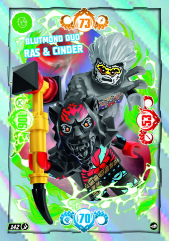 NINJAGO Trading Card Game (German) Series 10 - # 142 Blutmond Duo Ras & Cinder