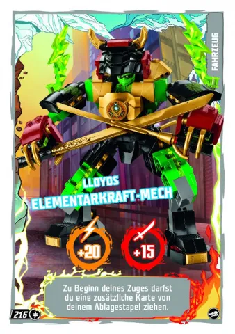 NINJAGO Trading Card Game (German) Series 10 - # 216 Lloyds Elementarkraft-Mech