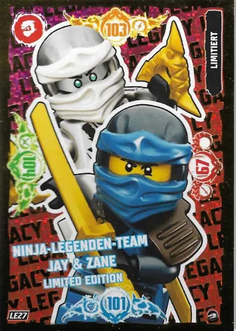NINJAGO Trading Card Game (German) Series 10 - # LE27 Ninja-Legenden-Team Jay & Zane Limited Edition