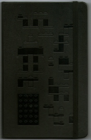 Notebook, Ruled Large, Limited Edition (Moleskine) with Black Bricks and Plates Pattern and Attached Black 4 x 6 Plate