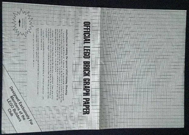 Brick Graph Paper, Exclusive for LEGO Builders Club, 1989 - Holiday Stocking