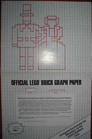 Brick Graph Paper, Exclusive for LEGO Builders Club, 1990 - Pilgrims