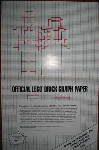 Brick Graph Paper, Exclusive for LEGO Builders Club, 1990 - Pilgrims