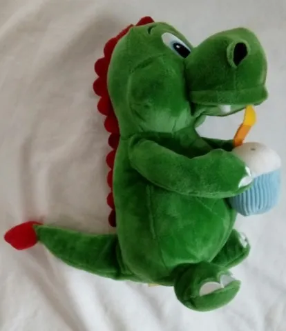Dragon Plush, Ollie - Holding Cake with Candle