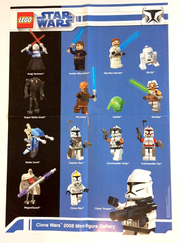 Star Wars 2008 Mini-figure Gallery Poster, Clone Wars