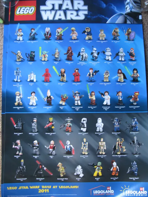 Star Wars 2011 Minifigure Gallery Poster, Legoland California Weekend version