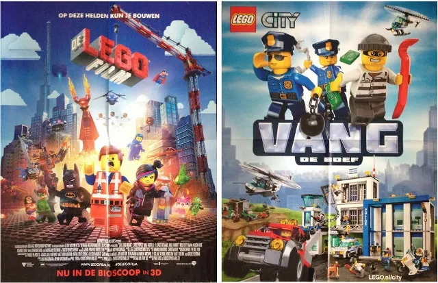 The Lego Movie (NL: De Lego Film) / City Police 'Vang de Boef' Poster, Double-Sided, folded