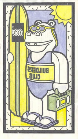 Patch, Iron-On Surfing Hippo from LEGO Club UK