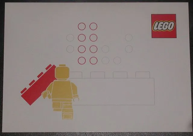 Postcard - Launch of our new corporate look - Minifigure with Bricki
