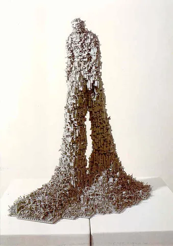 Postcard - The ART of LEGO - Gray Figure by Jorn Ronnau