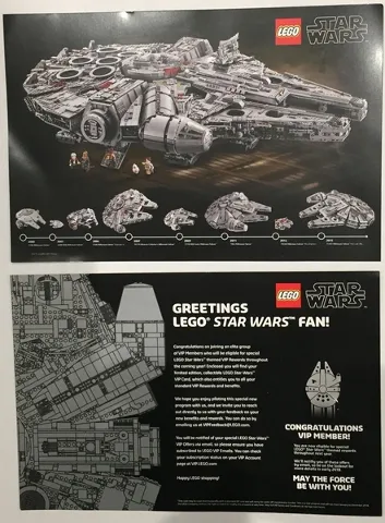 Postcard - Star Wars Set 75192 UCS Millennium Falcon VIP Members Postcard