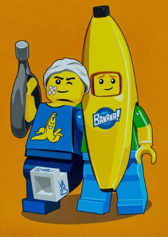 Postcard - Kinderpostzegels 2023 - Banana Guy and Clumsy Guy