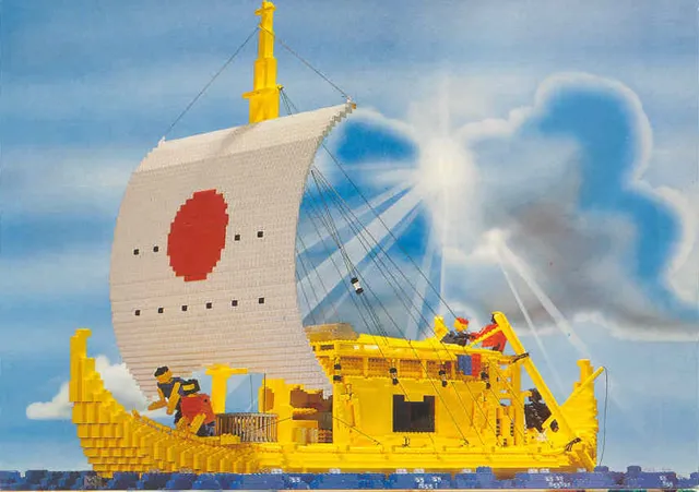 Postcard - Lego World Show, Adventurers - Thor Heyerdahl's rush boat 'RA'