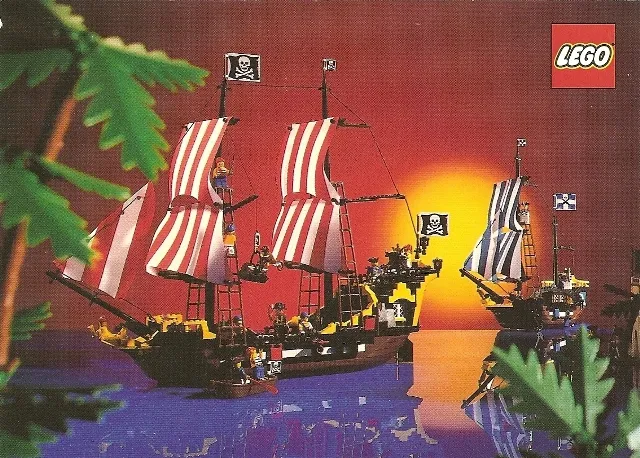 Postcard - Pirate Black Seas Barracuda & Caribbean Clipper (Exclusive for Lego Builders Club)