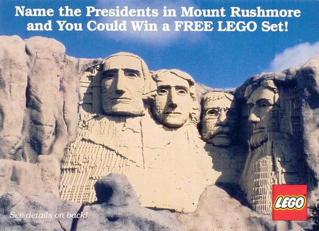 Postcard - Guessing Competition - Mount Rushmore (exclusive for Lego Builders Club)