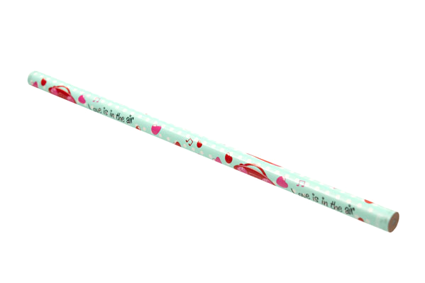 Pencil, Belville, Aqua with Magenta Hearts and Boomboxes, 'Love is in the air' Pattern