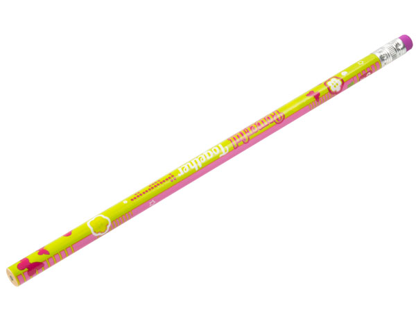 Pencil, Friends Lime and Dark Pink with Purple Eraser, 'Powerful Together', Butterflies and Flowers Pattern