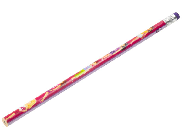 Pencil, Friends Lavender and Magenta with Dark Purple Eraser, Girls / Characters Pattern