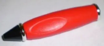 Bead, Pen Body with Chrome Silver Ends, Black Tip