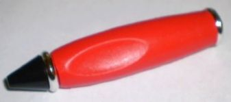 Bead, Pen Body with Chrome Silver Ends, Black Tip