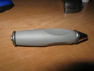 Bead, Pen Body with Pearl Dark Gray Ends, Chrome Tip