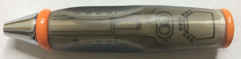 Bead, Pen Body with Orange Ends, Chrome Tip, and SW Mechanical Pattern