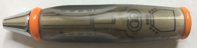 Bead, Pen Body with Orange Ends, Chrome Tip, and SW Mechanical Pattern