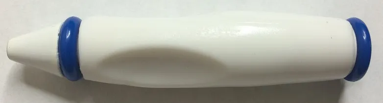 Bead, Pen Body with Blue Ends, White Tip