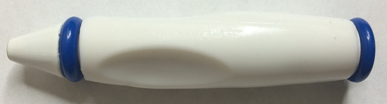 Bead, Pen Body with Blue Ends, White Tip