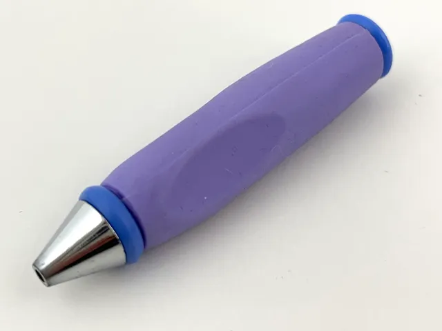 Bead, Pen Body with Royal Blue Ends, Chrome Tip