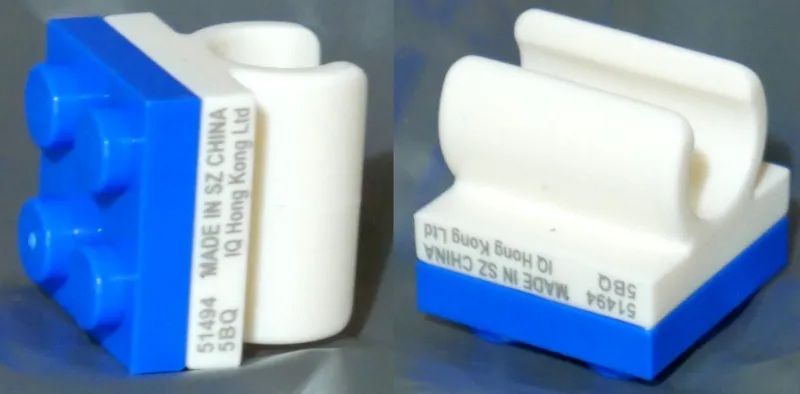 Pencil Topper Plate 2 x 2 with Fixed White Clip and Silver Manufacturer Information Pattern