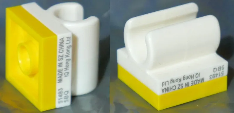 Pencil Topper Plate 2 x 2 Inverted with Fixed White Clip and Silver Manufacturer Information Pattern