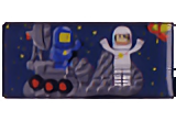 Magnet, Paul Frank Rectangle with Classic Space Scene Pattern