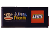 Magnet, Paul Frank Rectangle with LEGO and Julius and Friends Logos Pattern