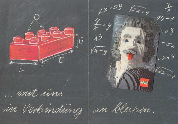 Phone Card, German, 6DM with folder, Lego Einstein pattern