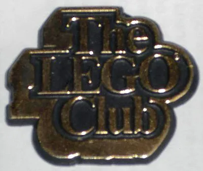 Pin, The LEGO Club UK Badge, Gold Text, Black Background
