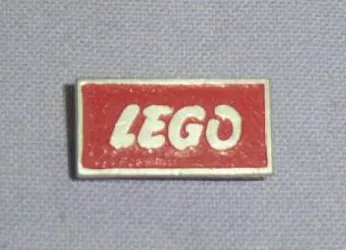 Pin, LEGO Logo Framed, Cast Metal - Clasp Attachment