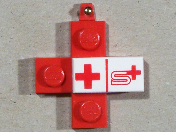 Pin, Cross with Swiss Red Cross Tile - SRK / SSB 1979 Fund Raiser