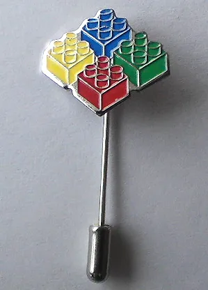 Pin, 2 x 2 Bricks, Metal - Stick Pin Attachment