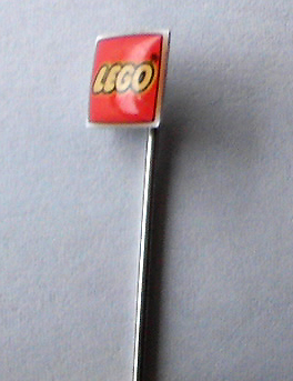Pin, LEGO Logo Square Red - Stick Pin Attachment