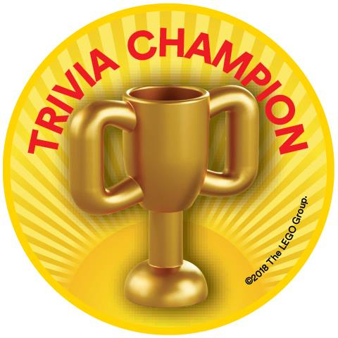 Pin, Trivia Champion 2 Piece Badge
