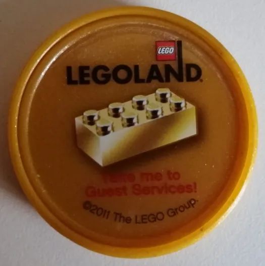 Pin, LEGOLAND Gold Brick, Take me to Guest Services! 2 Piece Badge