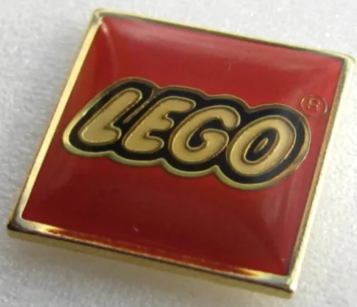 Pin, LEGO Logo Square Red, Smooth Border